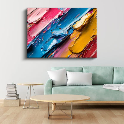 Boya Katmanları - Dokulu Fırça Darbeleri Kanvas Tablo