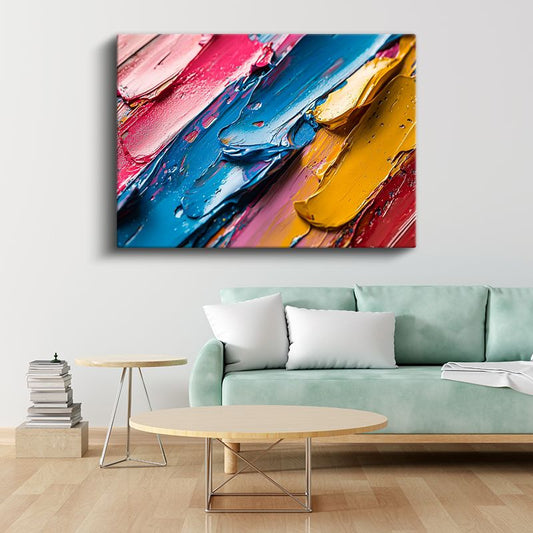 Boya Katmanları - Dokulu Fırça Darbeleri Kanvas Tablo