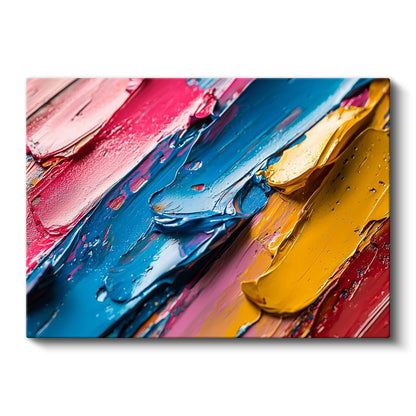 Boya Katmanları - Dokulu Fırça Darbeleri Kanvas Tablo