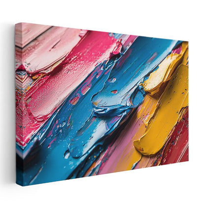 Boya Katmanları - Dokulu Fırça Darbeleri Kanvas Tablo