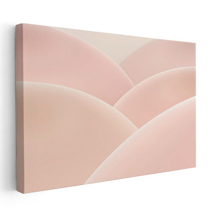 Yumuşak Dalgalar - Pembe Tonlarında Minimalist Geometri Kanvas Tablo