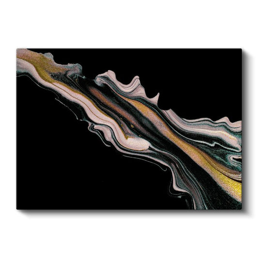 Akışkan Hareket - Çarpıcı Renk Kontrastlı Soyut Dalgalar Kanvas Tablo