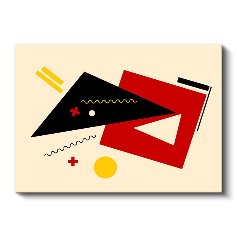 Geometrik Denge - Modern Bauhaus Stilinde Soyut Kompozisyon Kanvas Tablo