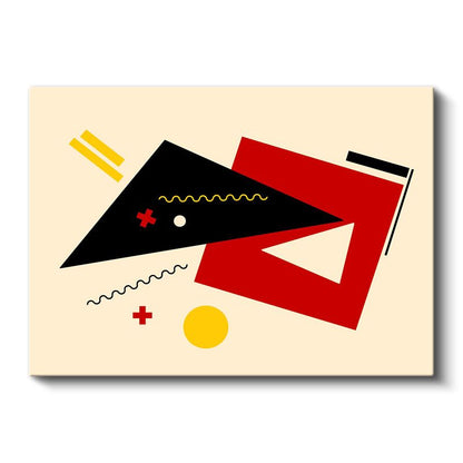 Geometrik Denge - Modern Bauhaus Stilinde Soyut Kompozisyon Kanvas Tablo