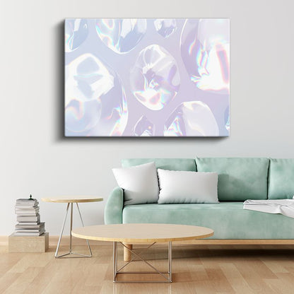 Holografik Evren - Işıltılı Oval Formlar Kanvas Tablo