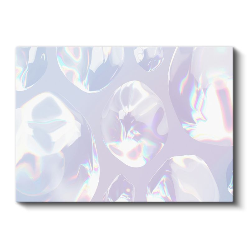 Holografik Evren - Işıltılı Oval Formlar Kanvas Tablo