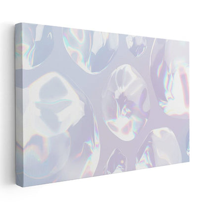 Holografik Evren - Işıltılı Oval Formlar Kanvas Tablo