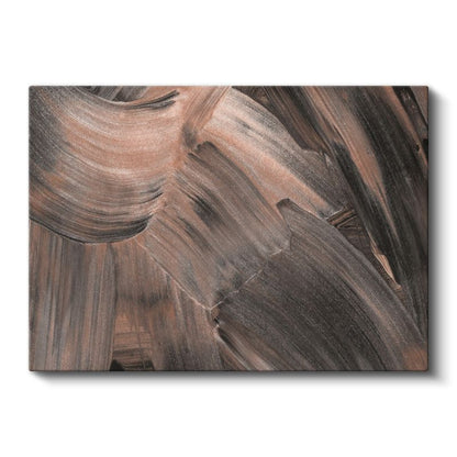 Fırça Dinamizmi - Kahverengi Tonlarında Ekspresif Darbeler Kanvas Tablo