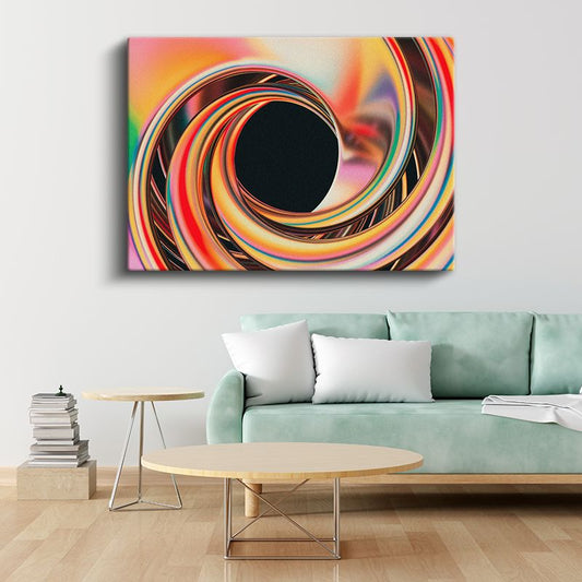 Renkli Sonsuzluk Girdabı - Hipnotik Spiral Kanvas Tablo