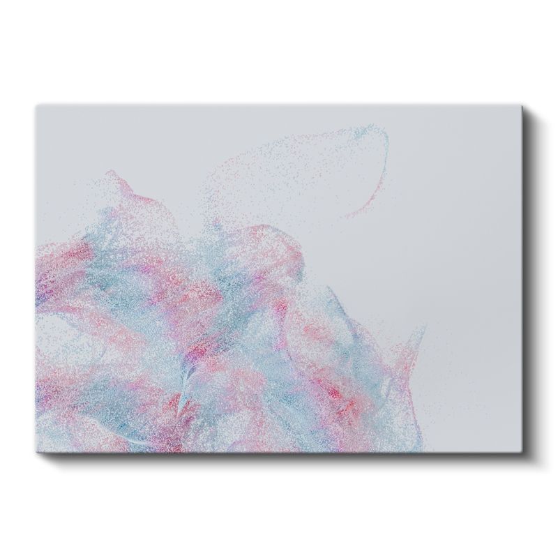 Pembe Mavi Parçacıklar - Uçuşan Toz Bulutu Kanvas Tablo