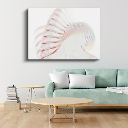 Kristal Dalga - Minimalist Holografik Spiral Kanvas Tablo