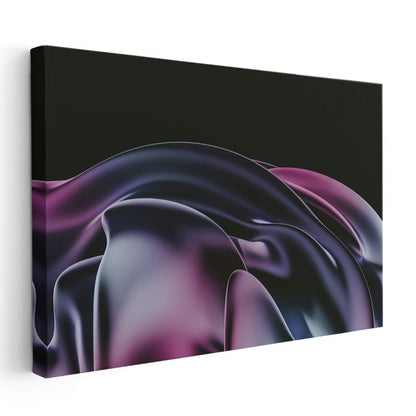 Mor İpek Dalgaları - Akışkan Form Soyut Kanvas Tablo