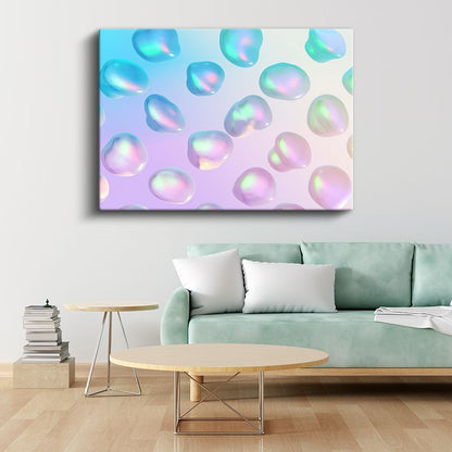 Holografik Damlalar - Işıltılı Kabarcıklar Koleksiyonu Kanvas Tablo