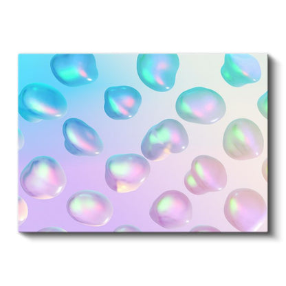 Holografik Damlalar - Işıltılı Kabarcıklar Koleksiyonu Kanvas Tablo