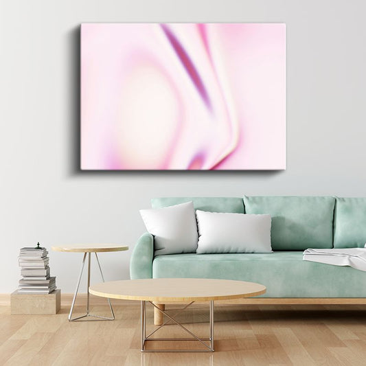 Pembe Soyut Dalgalar - Yumuşak Bulanık Geçişler Kanvas Tablo