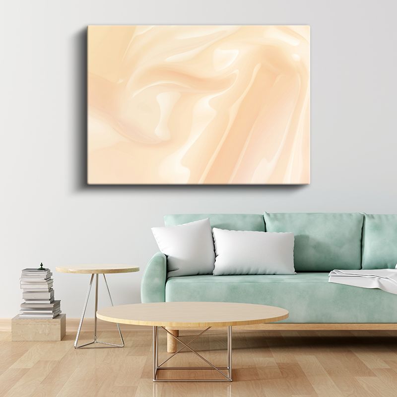İpeksi Dalgalar - Krem Tonlarında Yumuşak Dokular Kanvas Tablo