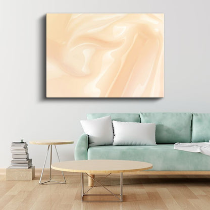 İpeksi Dalgalar - Krem Tonlarında Yumuşak Dokular Kanvas Tablo