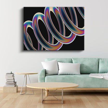 Gökkuşağı Sarmallar - Çok Renkli Soyut Geometri Kanvas Tablo