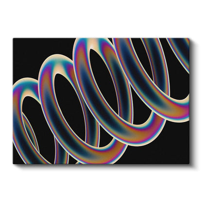 Gökkuşağı Sarmallar - Çok Renkli Soyut Geometri Kanvas Tablo
