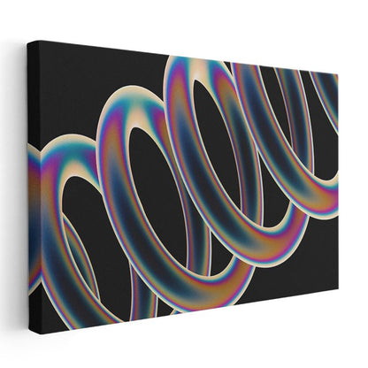 Gökkuşağı Sarmallar - Çok Renkli Soyut Geometri Kanvas Tablo