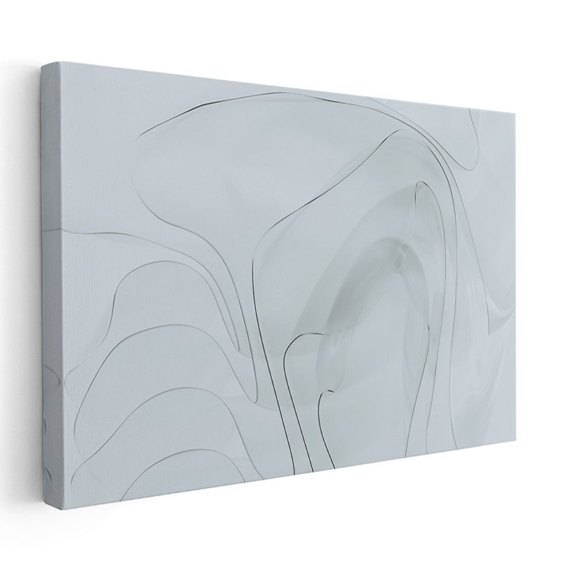 Minimal Dalgalar - İnce Çizgili Soyut Kompozisyon Kanvas Tablo