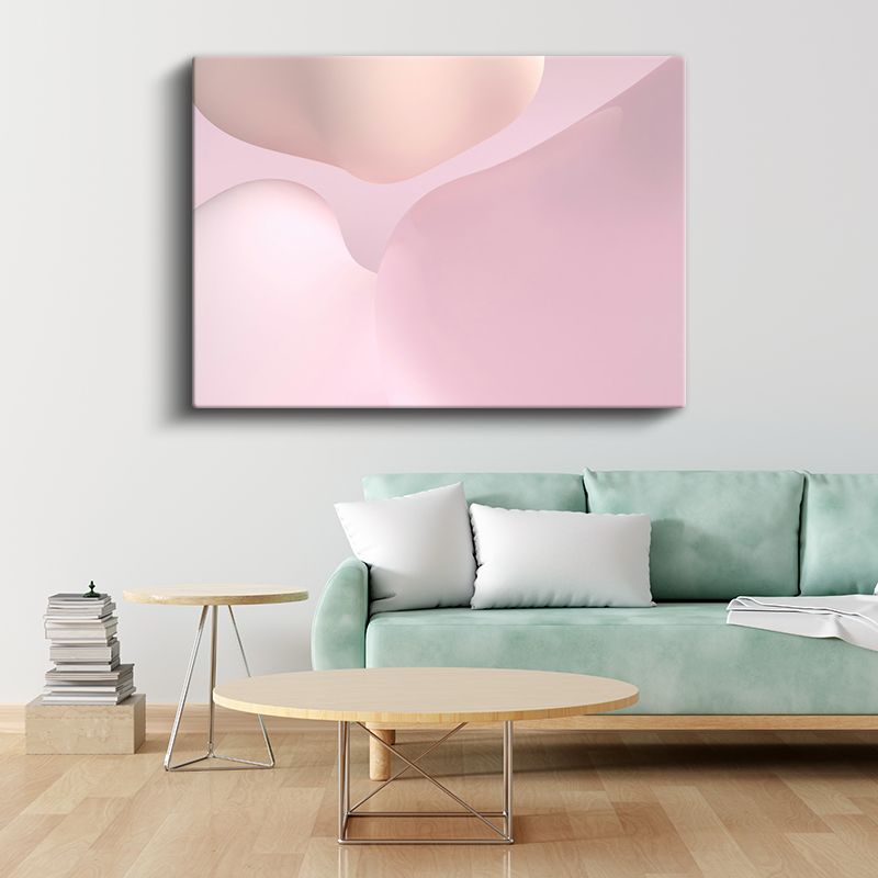 Pembe Soyut - Yumuşak Geçişli Minimalist Formlar Kanvas Tablo