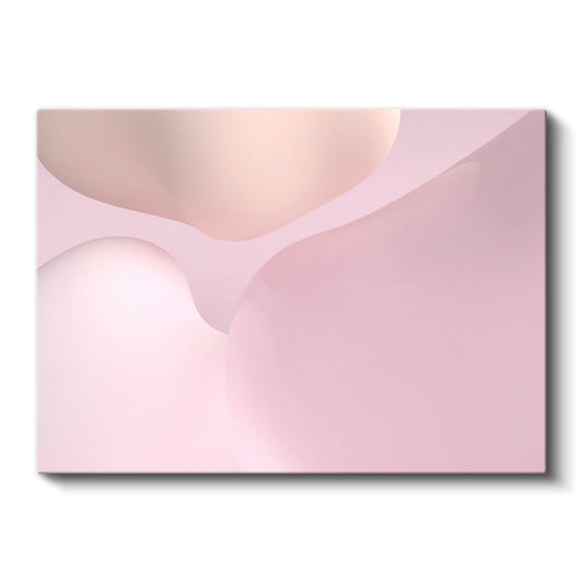 Pembe Soyut - Yumuşak Geçişli Minimalist Formlar Kanvas Tablo