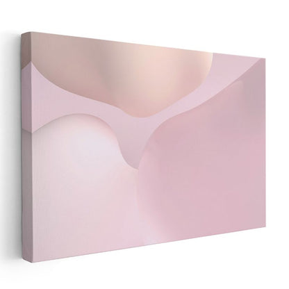 Pembe Soyut - Yumuşak Geçişli Minimalist Formlar Kanvas Tablo