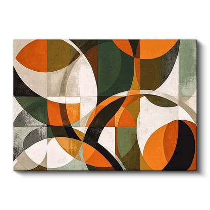 Geometrik Harmoni - Modern Soyut Kesişen Formlar Kanvas Tablo