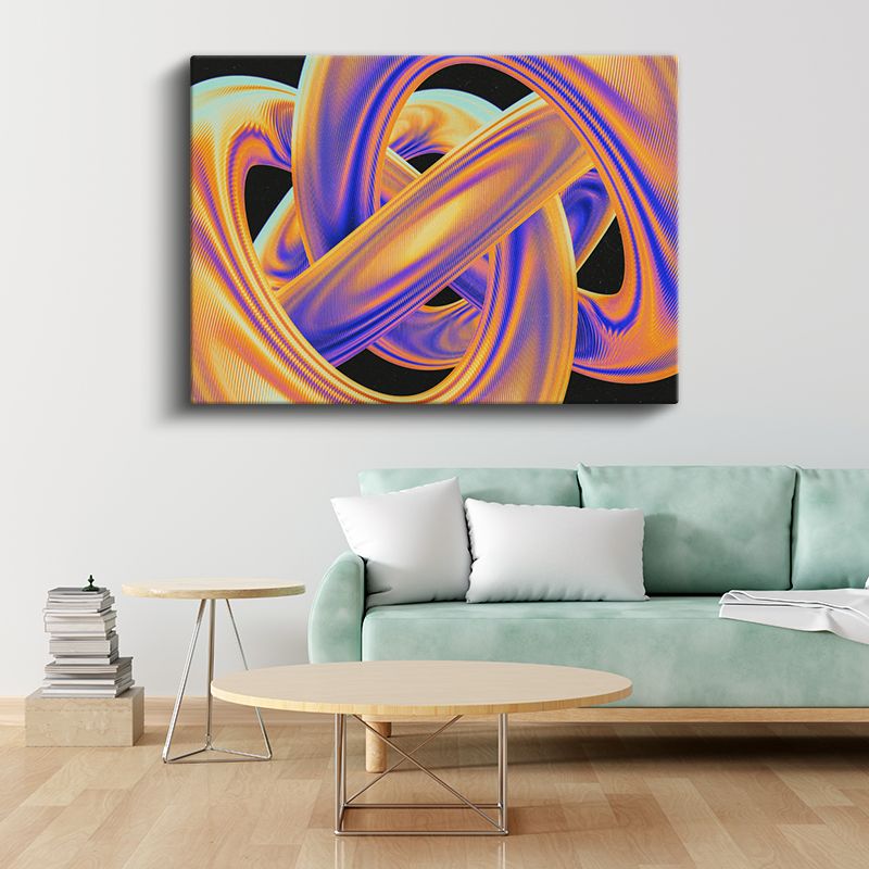 Renkli Sarmallar - Dinamik Soyut Geometri Kanvas Tablo