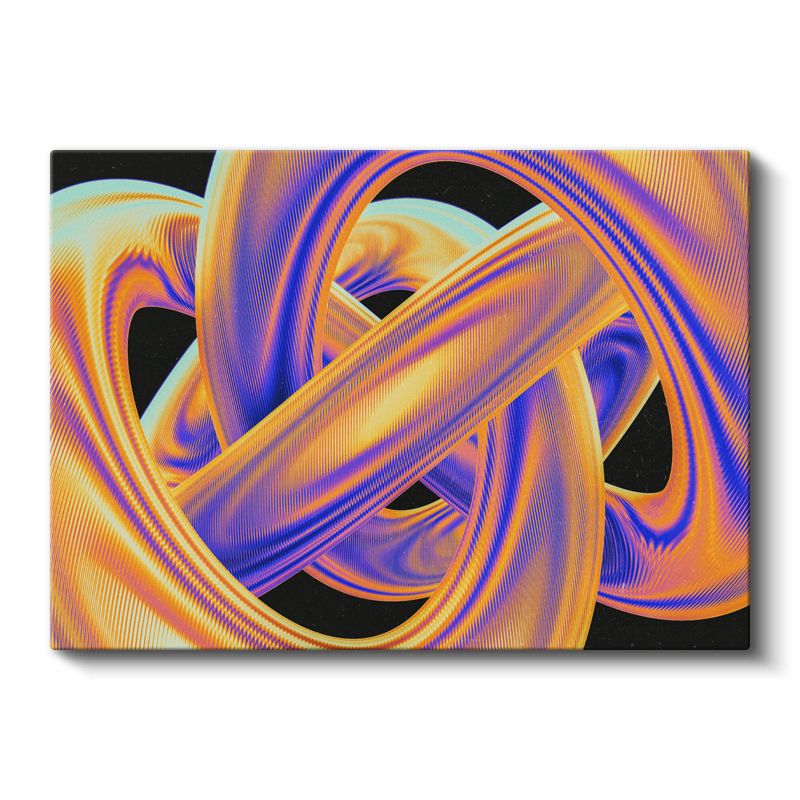 Renkli Sarmallar - Dinamik Soyut Geometri Kanvas Tablo