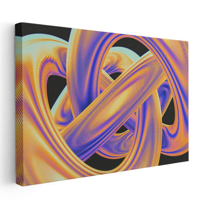 Renkli Sarmallar - Dinamik Soyut Geometri Kanvas Tablo