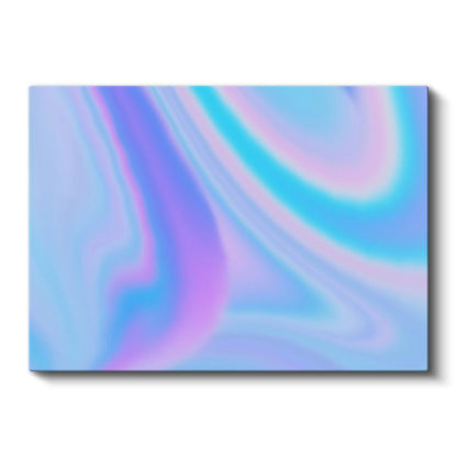 Holografik Dalgalar - Mavi Mor Geçişli Soyut Kanvas Tablo