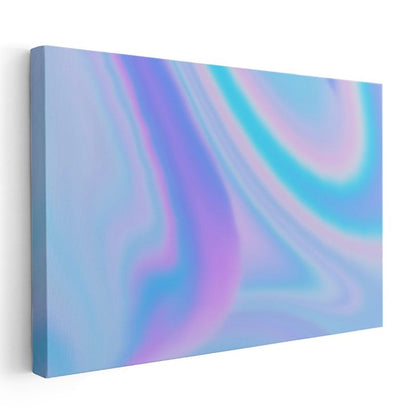 Holografik Dalgalar - Mavi Mor Geçişli Soyut Kanvas Tablo