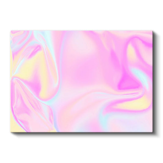 Pastel Akışkan - Pembe Sarı Dalgalı Desenler Kanvas Tablo