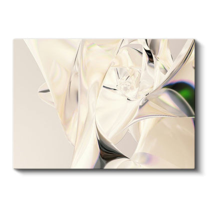 Kristal Formlar - Parlak Kıvrımlı 3D Soyut Kanvas Tablo
