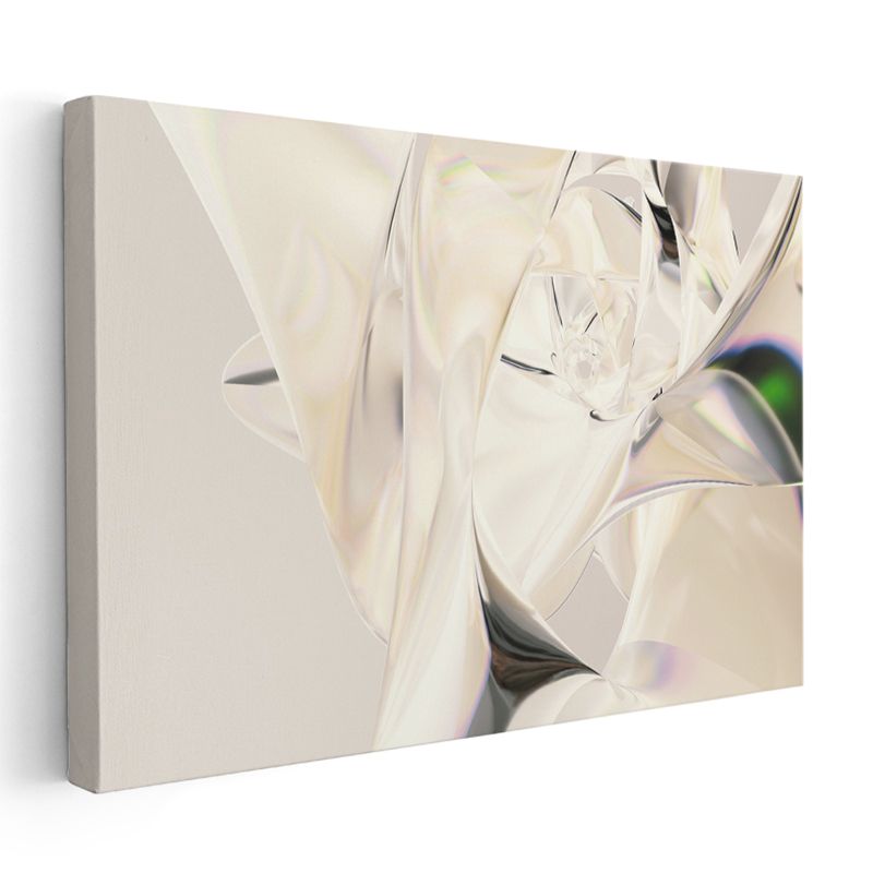 Kristal Formlar - Parlak Kıvrımlı 3D Soyut Kanvas Tablo