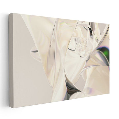 Kristal Formlar - Parlak Kıvrımlı 3D Soyut Kanvas Tablo