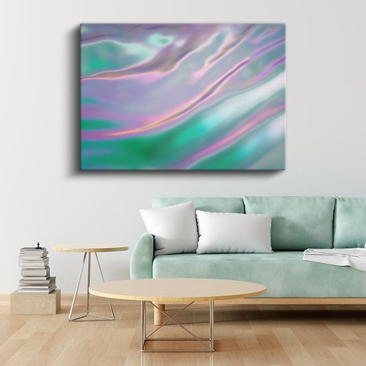 Holografik Dalgalar - Akışkan Renk Geçişli Kanvas Tablo