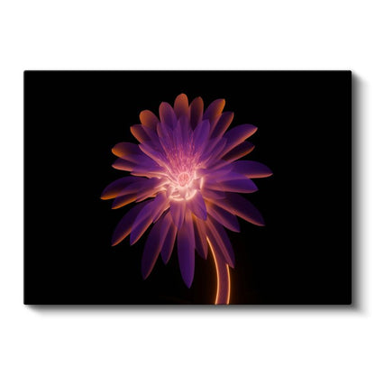 Işıldayan Çiçek - Merkezi Aydınlık Soyut Kanvas Tablo