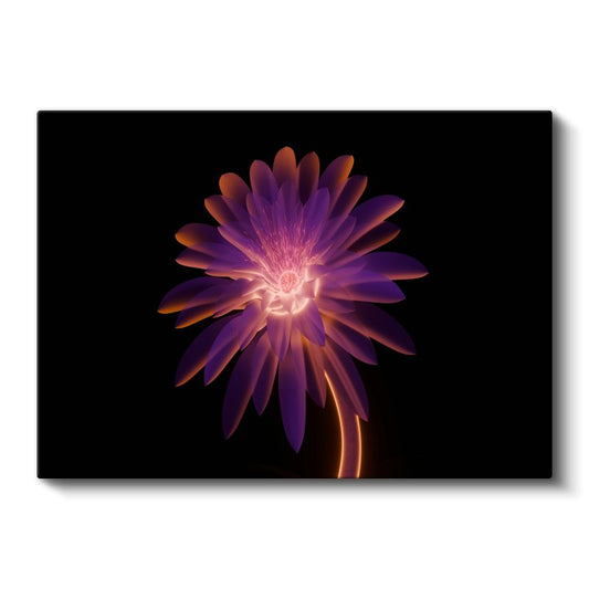 Işıldayan Çiçek - Merkezi Aydınlık Soyut Kanvas Tablo