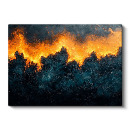 Ateş Dalgaları - Kontrast Soyut Kompozisyon Kanvas Tablo