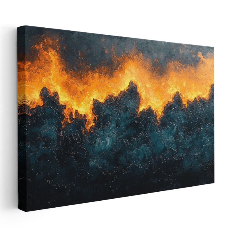 Ateş Dalgaları - Kontrast Soyut Kompozisyon Kanvas Tablo