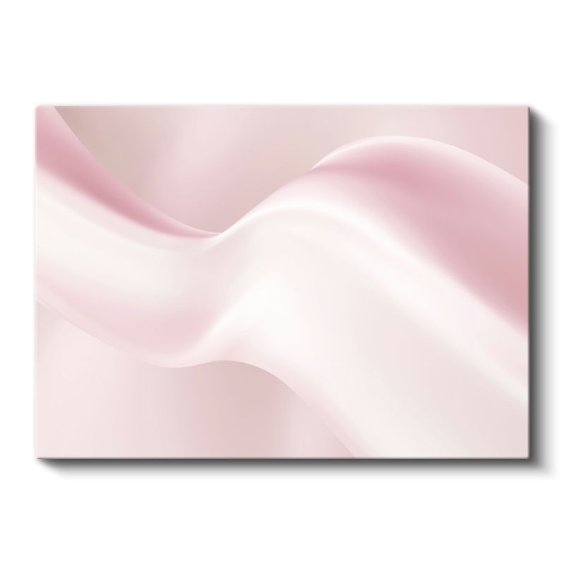 Pembe Dalgalar - Yumuşak Tonlarda Minimalist Soyut Kompozisyon Kanvas Tablo