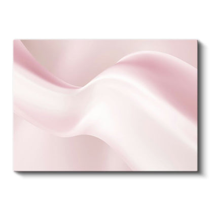 Pembe Dalgalar - Yumuşak Tonlarda Minimalist Soyut Kompozisyon Kanvas Tablo