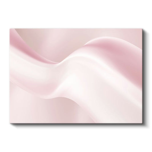 Pembe Dalgalar - Yumuşak Tonlarda Minimalist Soyut Kompozisyon Kanvas Tablo