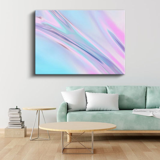 Pastel Işık Çizgileri - Dinamik Diagonal Kompozisyon Kanvas Tablo