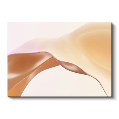Karamel Dalgalar - Yumuşak Geçişli Minimalist Kanvas Tablo