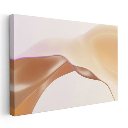 Karamel Dalgalar - Yumuşak Geçişli Minimalist Kanvas Tablo
