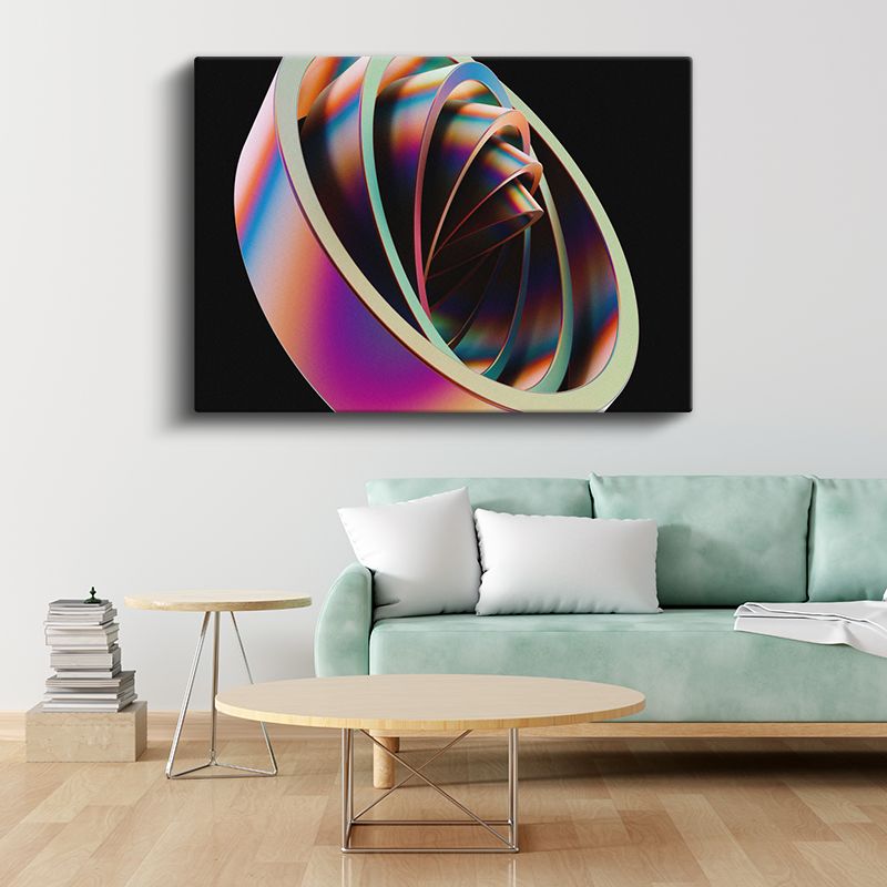 Renkli Spiral Evren - Dairesel Soyut Kompozisyon Kanvas Tablo